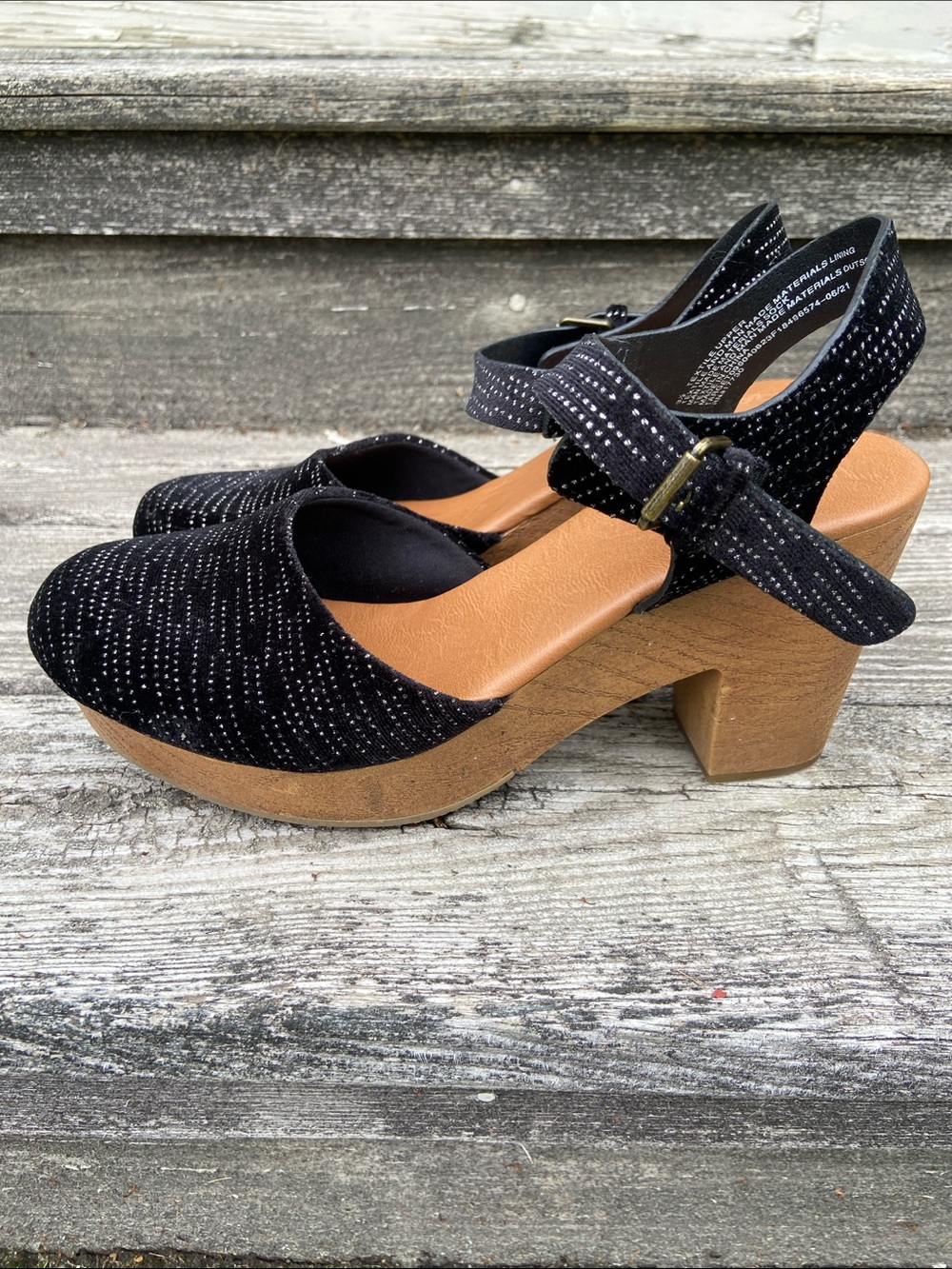 Target Universal Thread Marcia Black Sparkle Velvet Heeled Clog Women's Size 9.5 - Picture 4 of 13